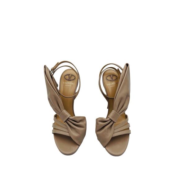 Valentino Garavani Leather Bow Knot Ankle Strap Sandals Size 38.5 US 8.5 - Picture 6 of 11